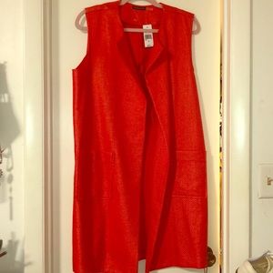 NATORI NWT Beautiful vest bright red orange Natori